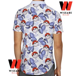 Cheap Poke Ball Tropical Leaves Pokemon Hawaiian Shirt, Pokemon Button Up Shirt