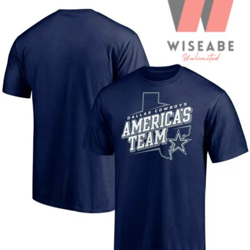 Unique America Team Navy Blue Logo Retro Dallas Cowboys Shirt