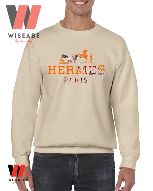 Vintage Orange Hermes Logo Sweatshirt Mens, Gift For Your Father