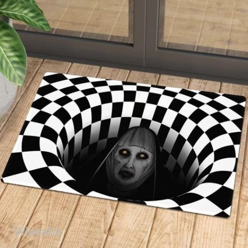 Horror Valak Illusion 3D Halloween Doormat, Halloween Front Door Decoration