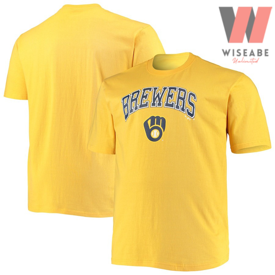 Cheap Logo MLB Baseball Team Yellow Brewers T Shirt