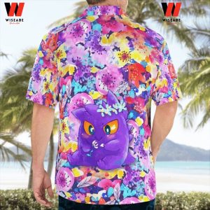 Cheap Gengar Playing With Flowers Pokemon Hawaiian Shirt, Gengar Hawaiian Shirt