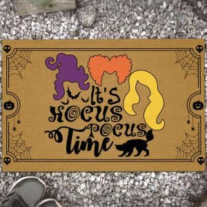 Its Hocus Pocus Time Three Sanderson Sisters Disney Halloween Doormat