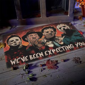 Horror Killer Characters We Have Been Expecting You Halloween Doormat	