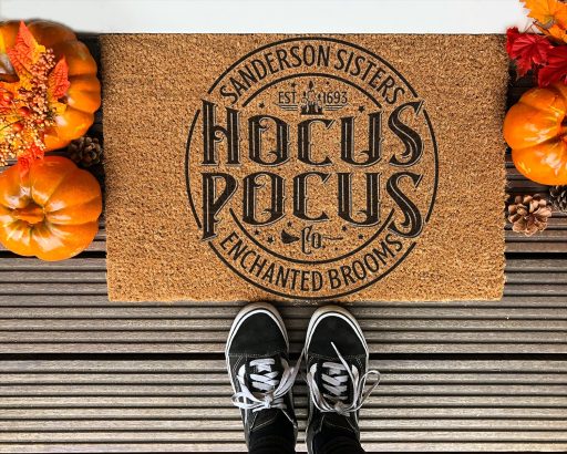 Retro Sanderson Sisters Enchanted Brooms Hocus Pocus Doormat