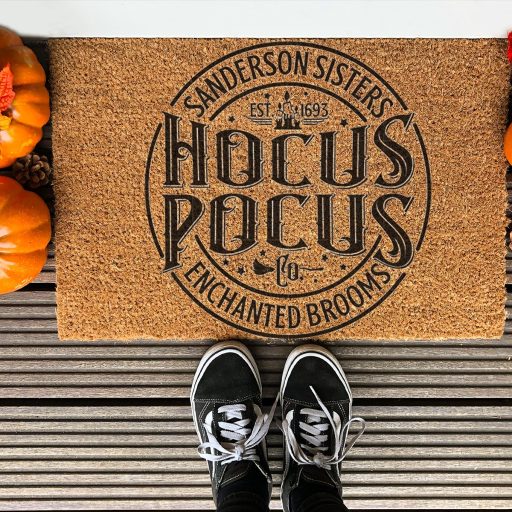 Retro Sanderson Sisters Enchanted Brooms Hocus Pocus Doormat