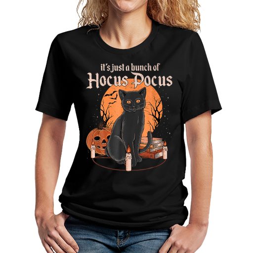 Horror Full Moon And Black Cat It’s Just A Bunch Of Hocus Pocus Shirt