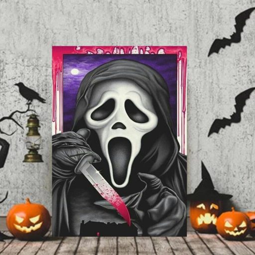 Horror Ghostface With His Knife Canvas Halloween Paintings