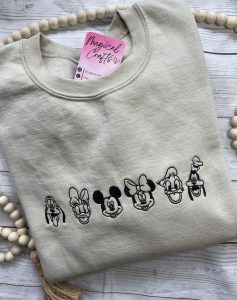 Unique Disney Characters Embroidered Halloween Sweatshirt