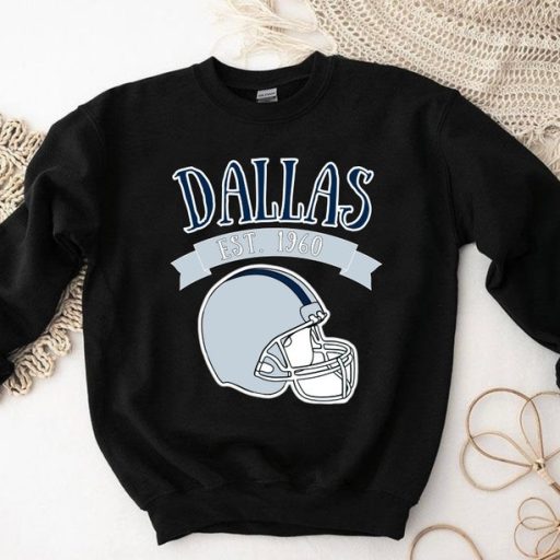 Official Dallas 1960 Cowboys Football Helmet Vintage T-shirt