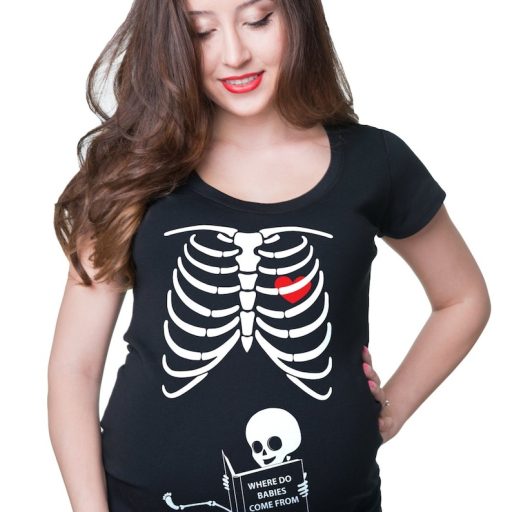 Cheap Halloween Baby Skeleton Maternity Shirt