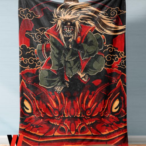 Unique Jiraiya With Frog Gamabunta Anime Naruto Blanket, Gifts For Naruto Fans