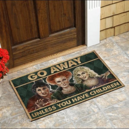 Hocus Pocus Go Away Doormat Unless You Have Children Halloween Doormat, Halloween Front Door Decoration