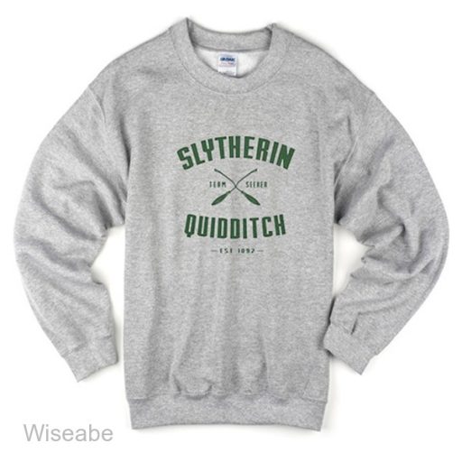 Vintage Slytherin Quidditch Team Seeker Green Logo Harry Potter Crew Neck Sweatshirt, Harry Potter Merchandise