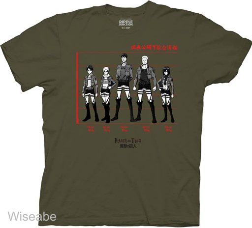 Attack on Titan Lineup Adult Unisex Crew T-Shirt, Attack On Titan Vintage shirt