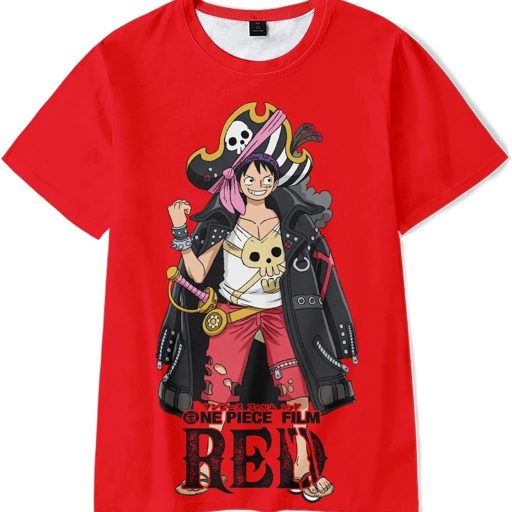 Luffy Captain Of Straw Hat Pirates One Piece Film Red 2022 T-Shirt