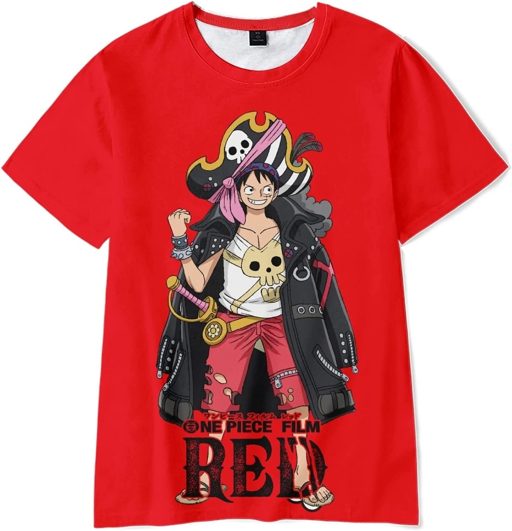 Luffy Captain Of Straw Hat Pirates One Piece Film Red 2022 T-Shirt