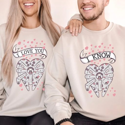 Millennium Falcon I Know I love You Star Wars Valentine Couple Sweatshirt, Couples Valentines Gifts