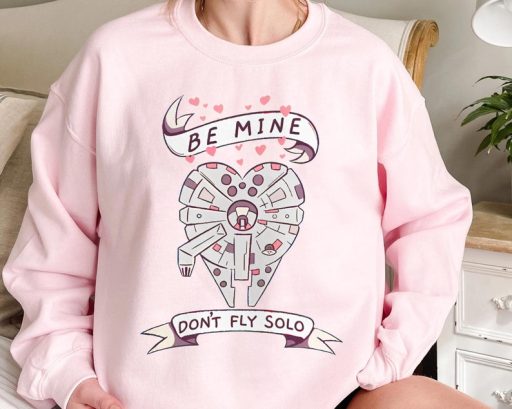 Millennium Falcon Be Mine Don’t Fly Solo Star Wars Valentines Couple T shirt, c