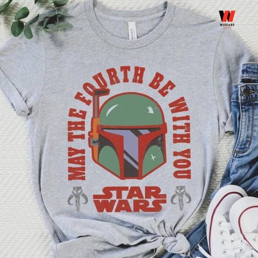 Cheap Boba Fett Helmet May The 4th Be With You T Shirt