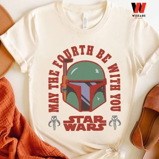 Cheap Boba Fett Helmet May The 4th Be With You T Shirt