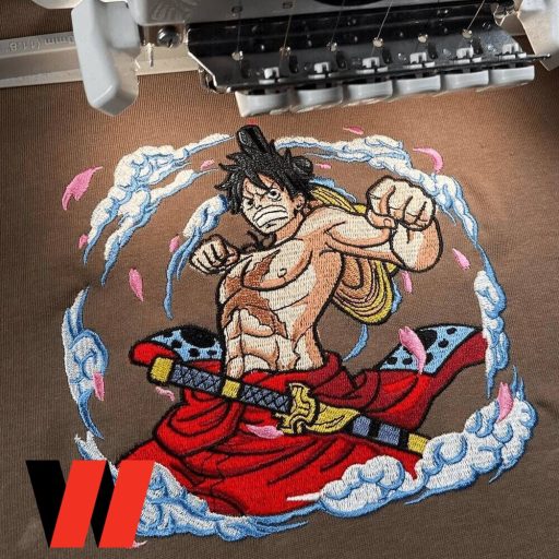 Cheap Embroidered One Piece Monkey D Luffy Shirt, Anime Shirts For Men