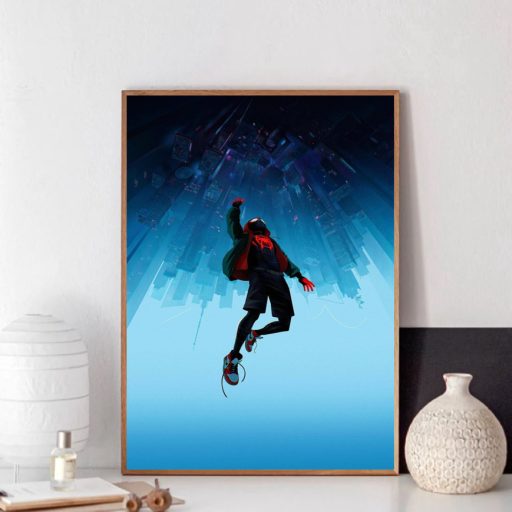 Unique Marvel Studios Miles Morales With Jordan Sneakers Spider Man Into The Spider Verse Poster