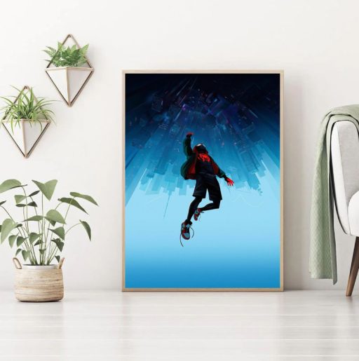 Unique Marvel Studios Miles Morales With Jordan Sneakers Spider Man Into The Spider Verse Poster