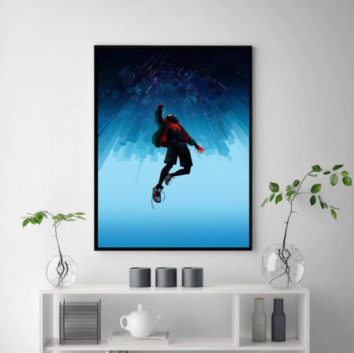 Unique Marvel Studios Miles Morales With Jordan Sneakers Spider Man Into The Spider Verse Poster