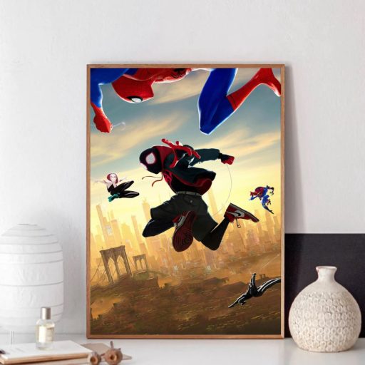 Hot Sony Pictures Movie 2018 Spider Man Into The Spider Verse Poster, Gifts For Spiderman Fans