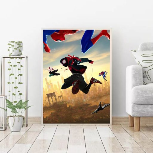 Hot Sony Pictures Movie 2018 Spider Man Into The Spider Verse Poster, Gifts For Spiderman Fans