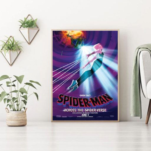 Hot AMC Gwen Stacy Across The Spider Verse Poster, Spiderman Gifts For Adults