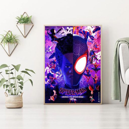 Hot Miles Morales Spider Man Across The Spider Verse Poster, Gifts For Marvel Fans