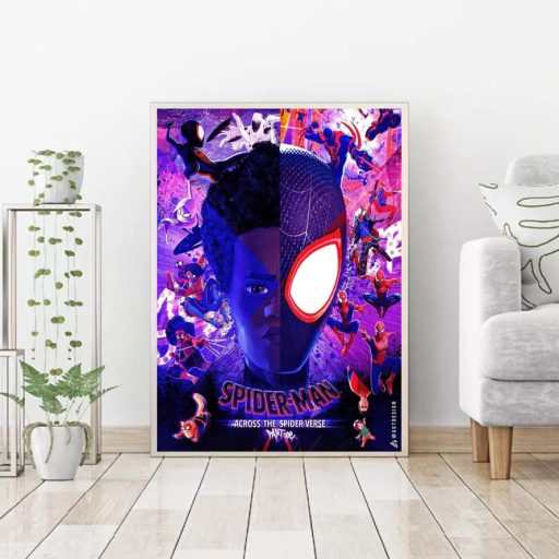 Hot Miles Morales Spider Man Across The Spider Verse Poster, Gifts For Marvel Fans