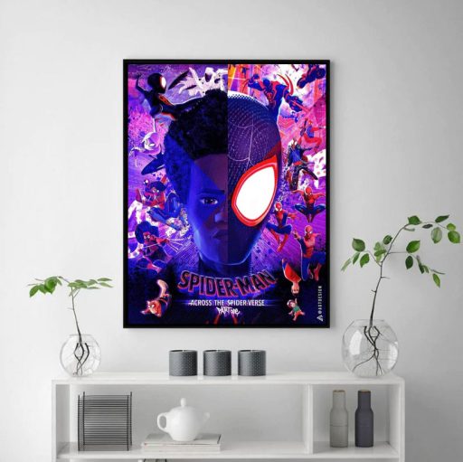 Hot Miles Morales Spider Man Across The Spider Verse Poster, Gifts For Marvel Fans