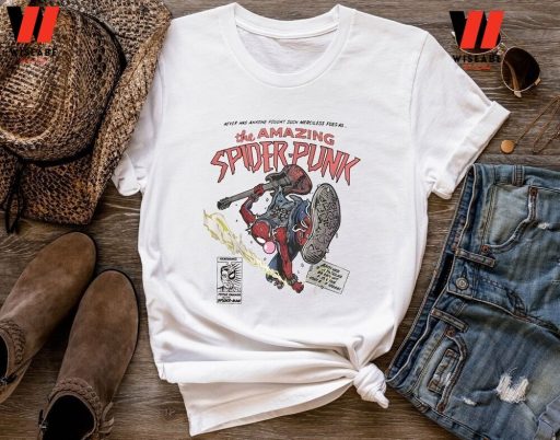 Vintage Spider Punk The Amazing Spider Man Shirt , Marvel Gifts For Men