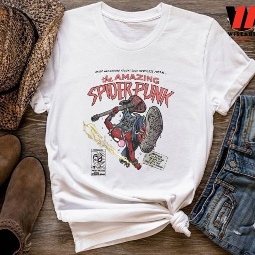 Vintage Spider Punk The Amazing Spider Man Shirt , Marvel Gifts For Men