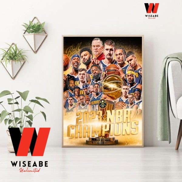 Cheap NBA Finals 2023 Denver Nuggets Champions Poster, Denver Nuggets Gift For Fan