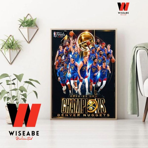 Cheap 2023 Denver Nuggets NBA Champions Poster, Denver Nuggets Gift For Fan