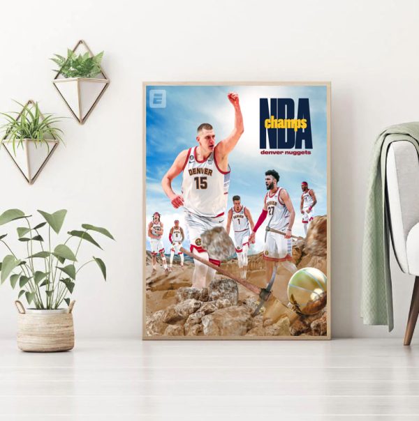 Hot Denver Nuggets NBA Champions 2023 Poster, Denver Nuggets Gift For Fan