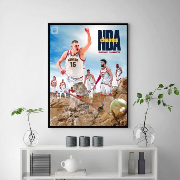 Hot Denver Nuggets NBA Champions 2023 Poster, Denver Nuggets Gift For Fan