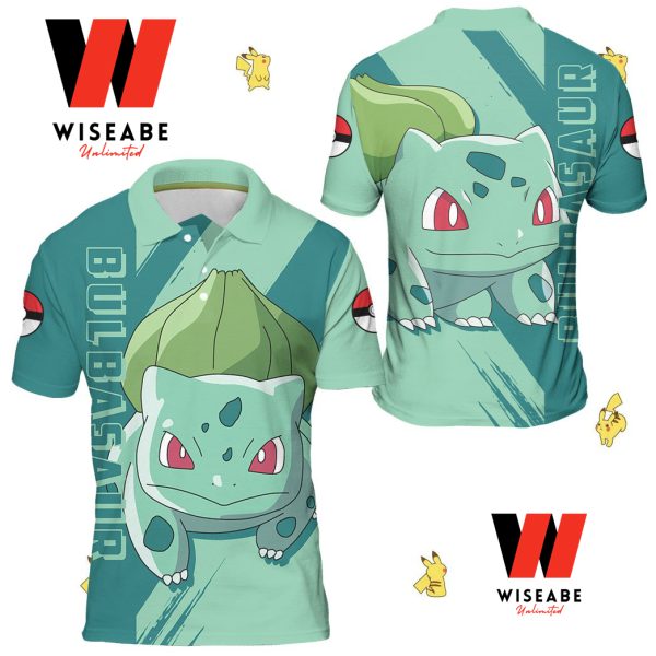 Cheap Green Bulbasaur  Pokemon Polo Shirt, Pokemon Collared Shirt