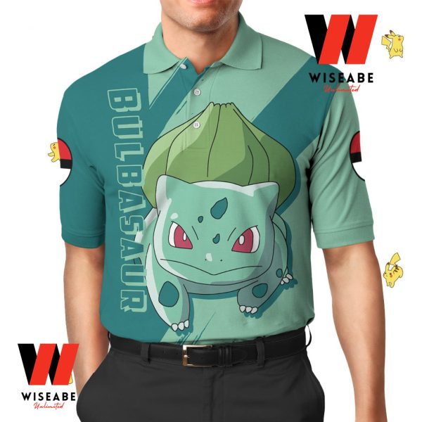 Cheap Green Bulbasaur  Pokemon Polo Shirt, Pokemon Collared Shirt