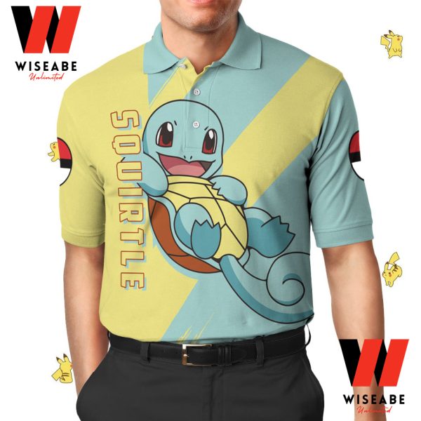 Cheap Squirtle Pokemon Polo Shirt, Pokemon Collared Shirt