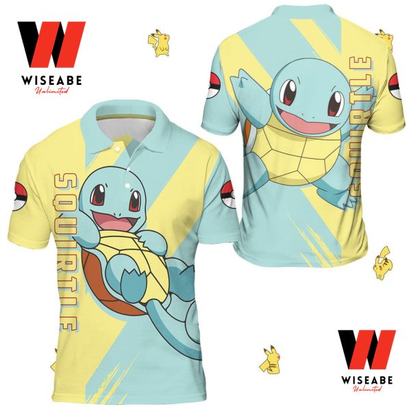 Cheap Squirtle Pokemon Polo Shirt, Pokemon Collared Shirt