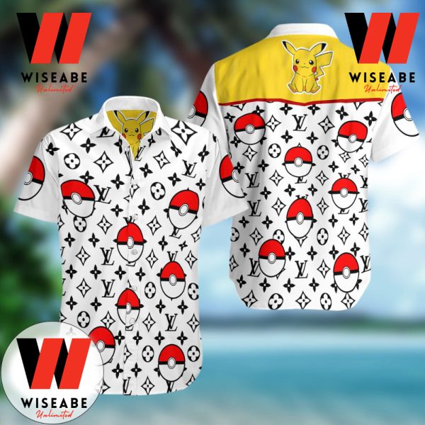 Cheap LV Pokemon Button Up Shirt, Pokemon Hawaiian Shirt