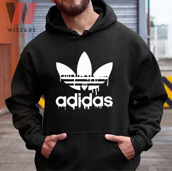 Cheap Dripping Logo Adidas Trefoil Sweatshirt Mens, Black Adidas Logo Hoodie