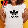 Cheap White Trefoil Dripping Adidas Logo T Shirt, Adidas Shirts Women