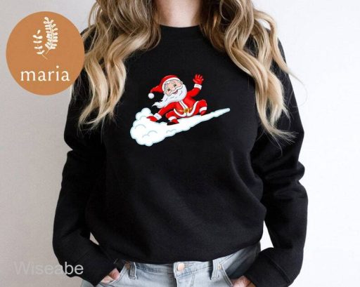 Christmas Wave Sweatshirt, Trendy Christmas Sweatshirt, Nike Sweatshirt, Funny Christmas Shirt, Nike Crewneck Sweatshirt