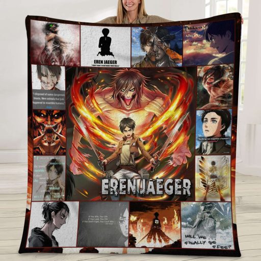 Cheap Eren Yeager Attack Titan Anime Blanket